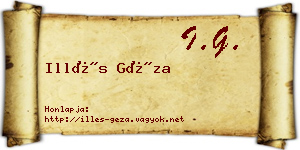 Illés Géza névjegykártya
