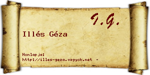 Illés Géza névjegykártya