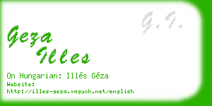 geza illes business card